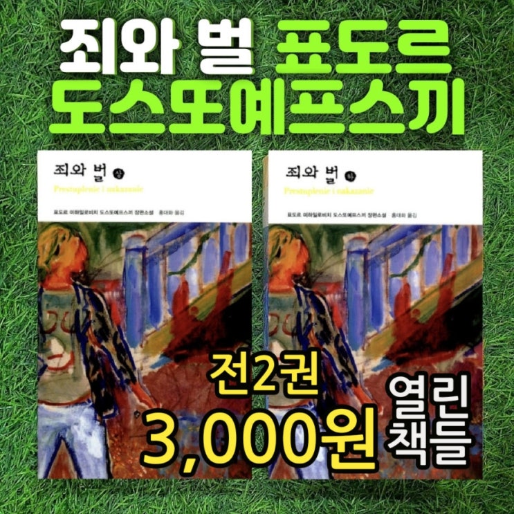  죄와 벌 표도르 도스또예프스끼(도스토예프스키) 상하 2권 세트 3,000원 열린책들 러시아 소설 죄와 벌 줄거리 추천사 중고책 헌책방 중고서점