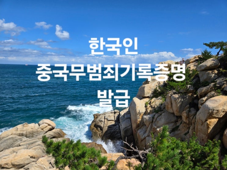  중국 무범죄기록증명 발급