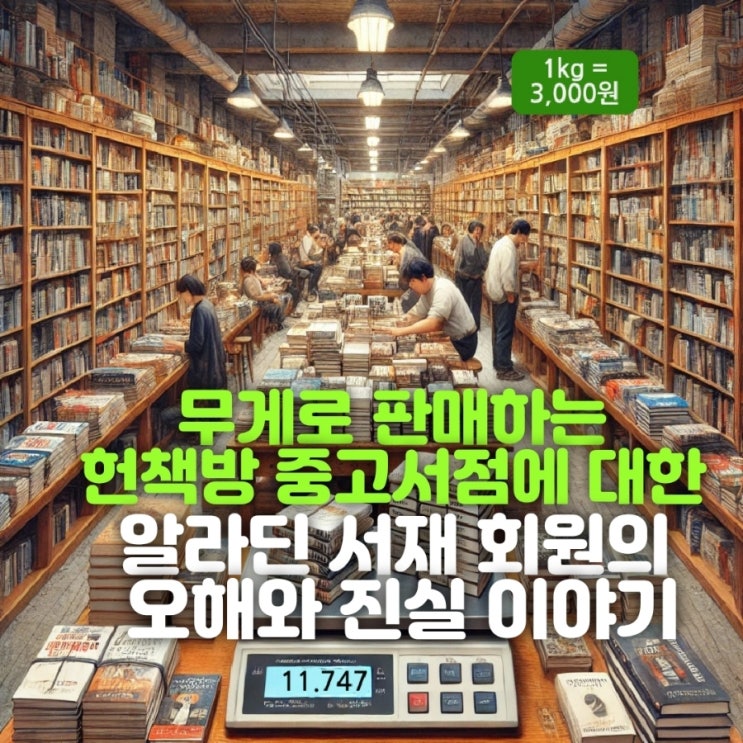  무게로 책 판매하는 헌책방 중고서점에 대한 알라딘 서재 회원의 오해와 진실 이야기