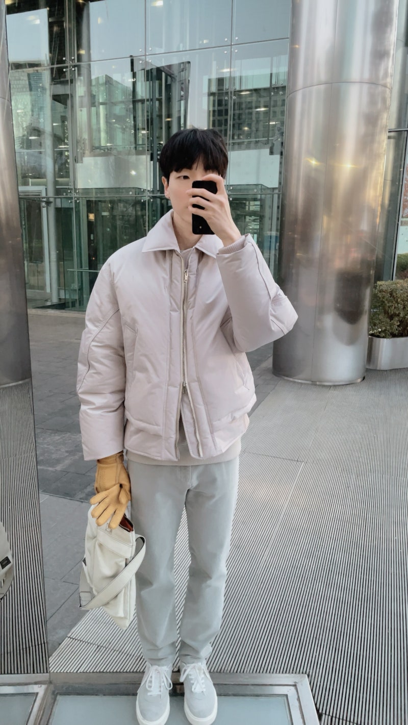 [데일리코디] 24/12/18 타임옴므 카라 숏 패딩+맨투맨 개시