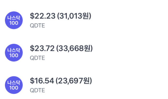  [주배당 기록] QDTE 주배당 ETF - 12월 3주차 배당금. 서운하다고 한 거 미안합니다 사랑합니다