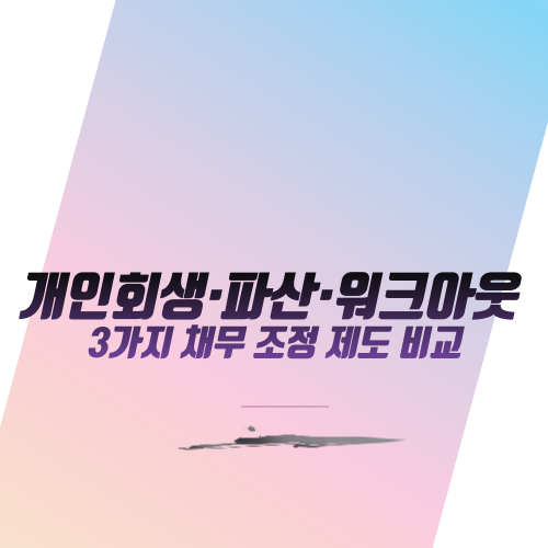  개인회생·파산·워크아웃 3가지 채무 조정 제도 비교