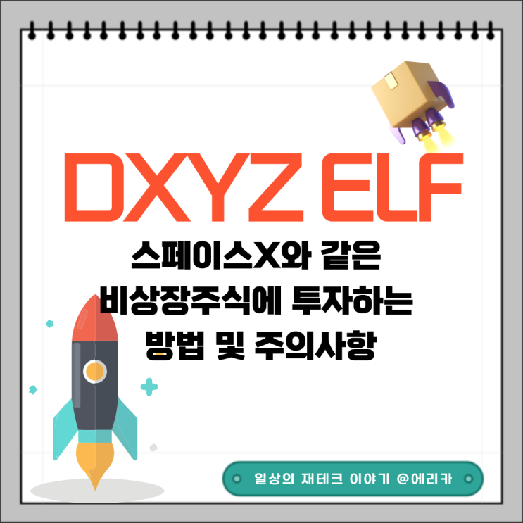  스페이스X(SPACE X) 투자방법 과 주의해야할 점(비상장주식에 투자하는 DXYZ ELF)