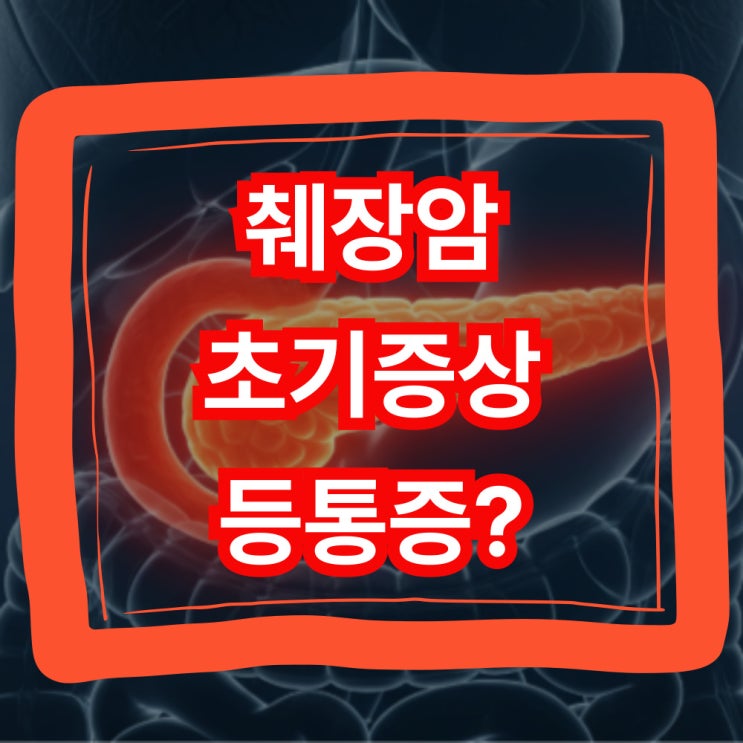  췌장암 초기증상 등통증 무시하면 위험해요!