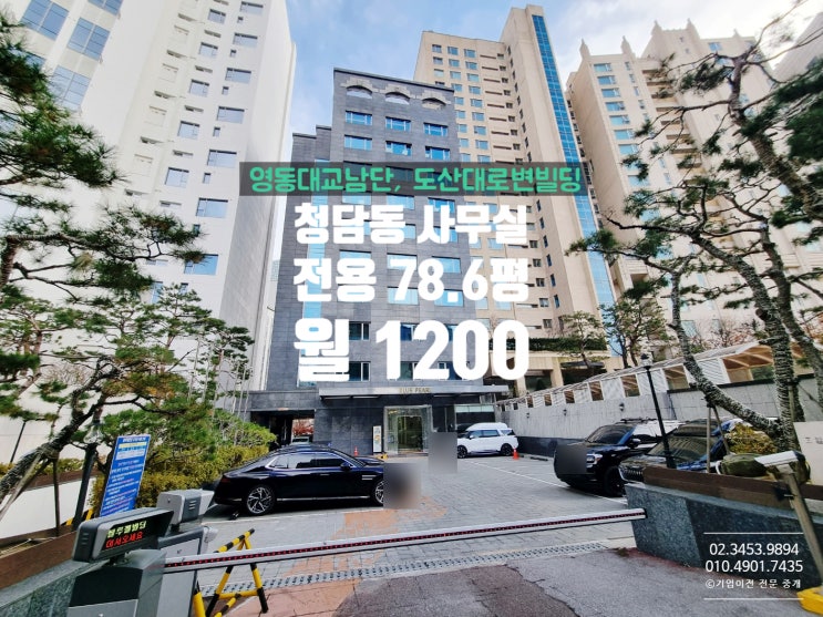  청담동 대형사무실 임대 영동대로 남단 도산대로 블루펄빌딩 오피스