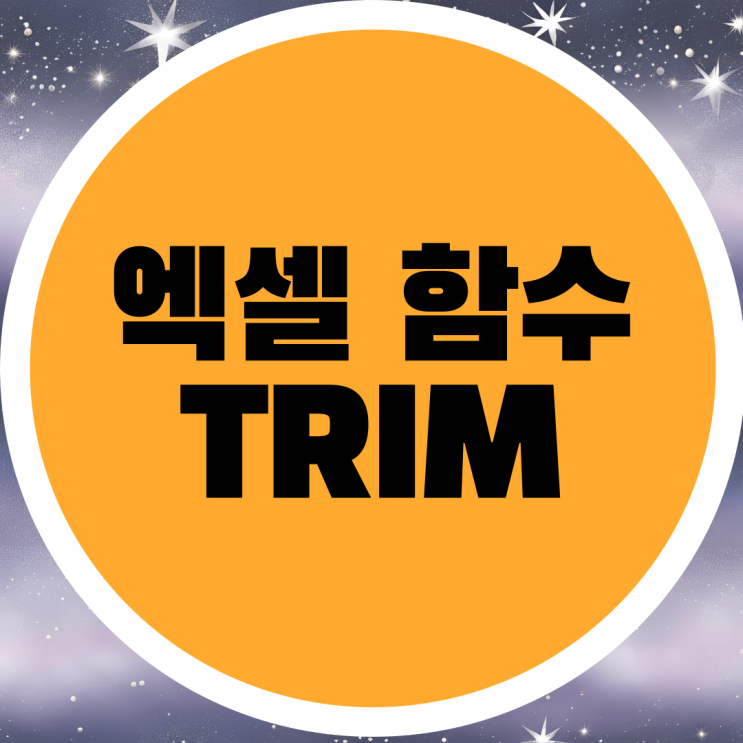  엑셀 공백 제거 TRIM 함수 사용 방법