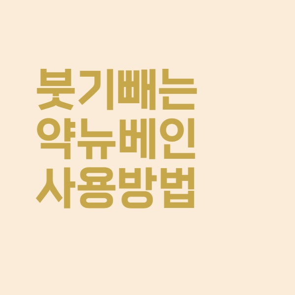  붓기 빼는 약 뉴베인 사용법과 가격 정리했어요