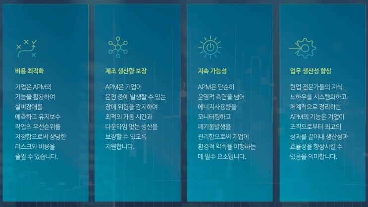  자산 성능 관리 (APM)을 통한 자산의 성능 극대화 및 다운타임 감소