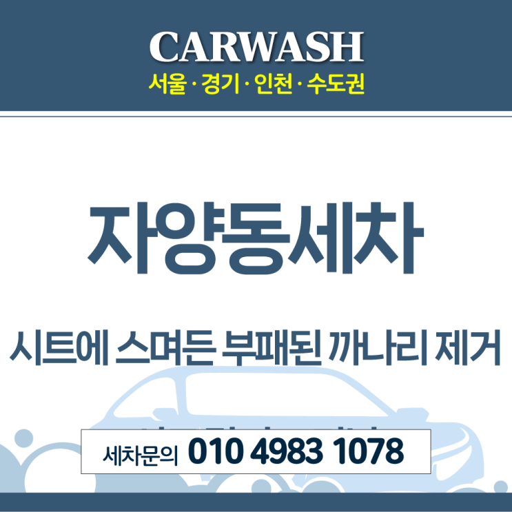  자양동세차 시트에 스며든 부패된 까나리 제거 후기