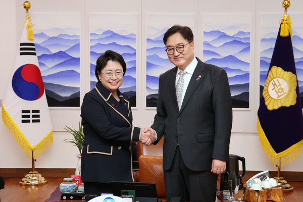 우원식 의장, 김선민 <b>조국혁신당 당대표</b> 권한대행 접견