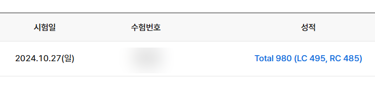  토익강의 1달 만에 980점 달성한 후기