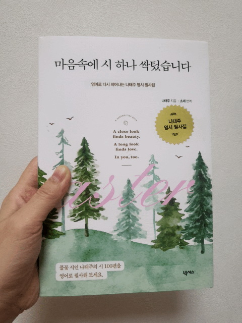  나태주 시집 마음속에 시 하나 싹텄습니다 - 꽃에 관한 시 3편