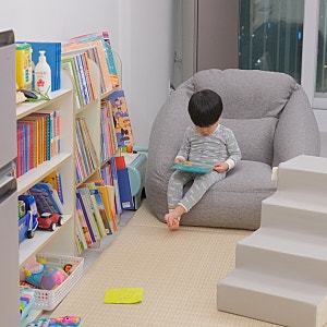 무인양품 에어소파 내돈내산 후기 : 아이 키우는집 TV와 소파없는거실의 벌룬빈백