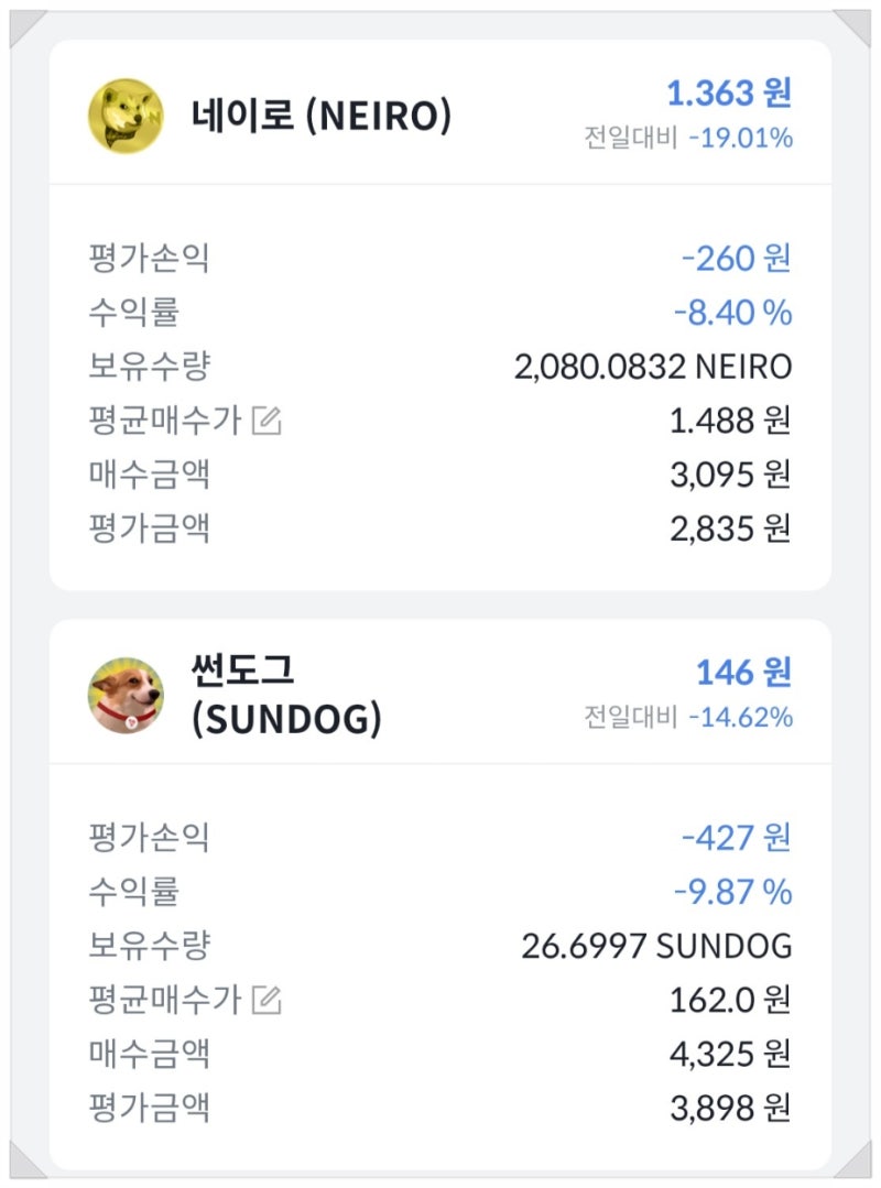 5천원 미만 코인 매도 방법_빗썸 네이로 썬도그 코인 에어드랍 입고 지급 완료 : 네이버 블로그