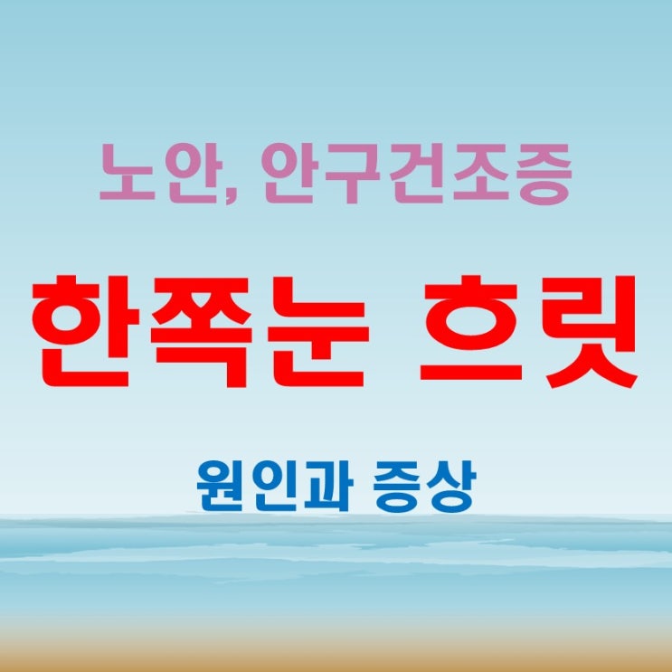  한쪽눈 흐릿 노안 안구건조증등 원인과 증상