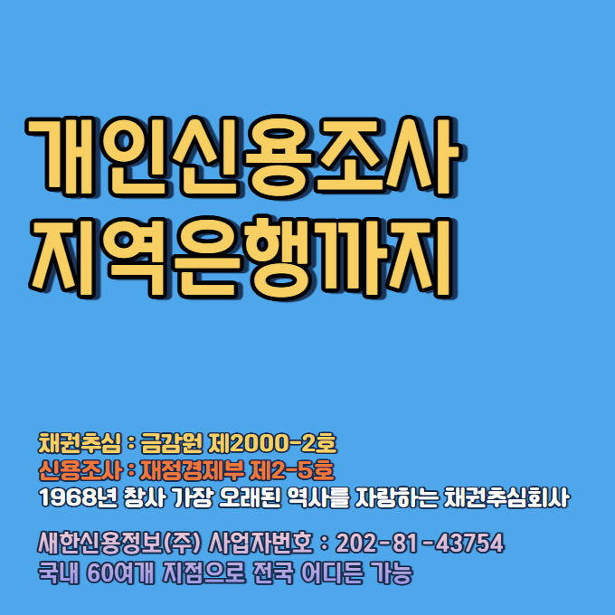  개인신용조사 지역 은행 까지 통장 조회 대상 입니다  ( 방법, 비용 포함 )