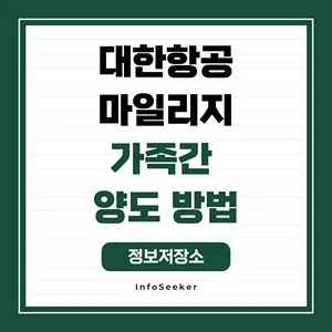  대한항공 마일리지 가족간 양도 방법
