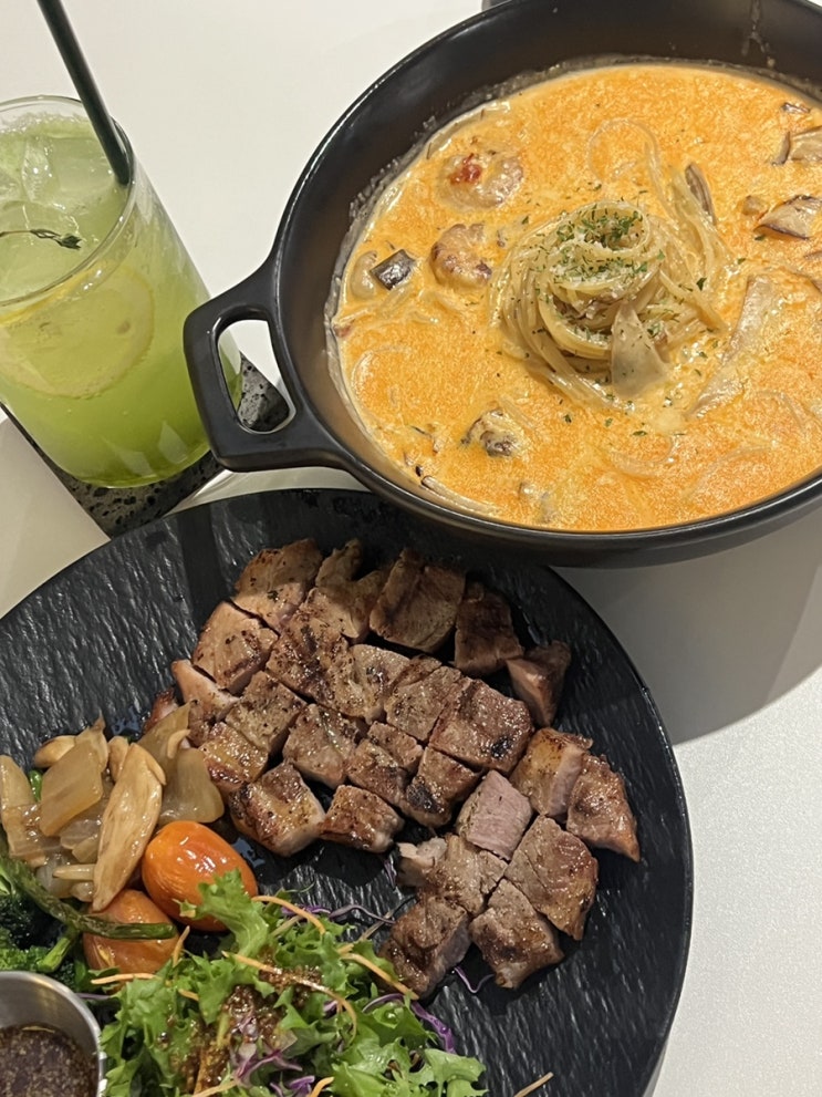  부천 브런치카페[SOAP 부천본점]카페음료가 있는 부천시청역 파스타 맛집