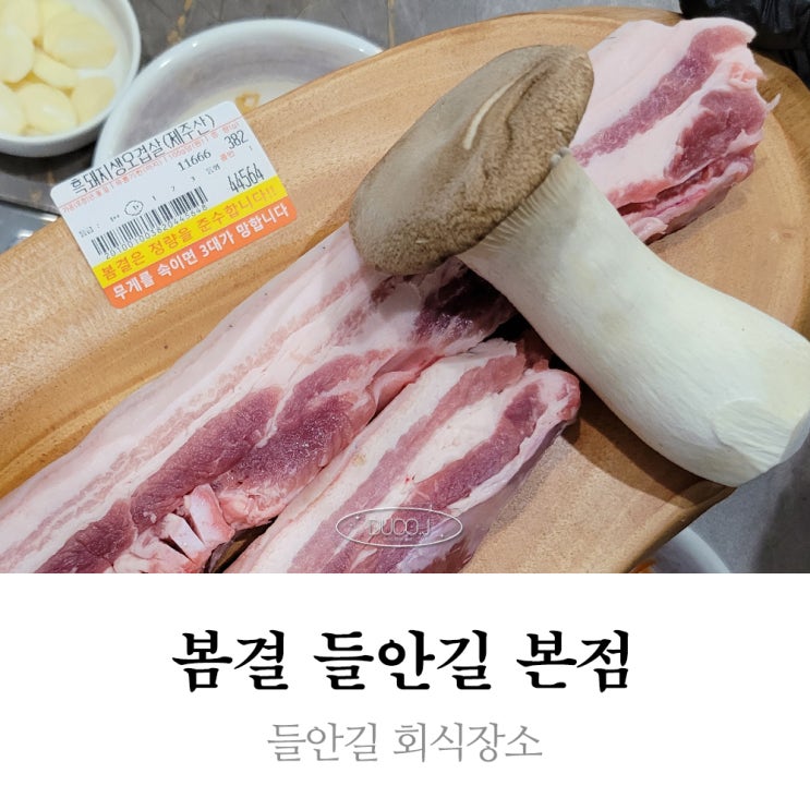  들안길 회식장소 봄결 제주흑돼지 오겹살 고기 맛집 모임하기 좋아