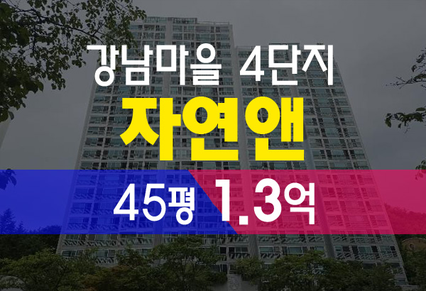  용인 구갈동 강남마을4단지 자연앤 45평 1억초반 법원 경매 물건 분석