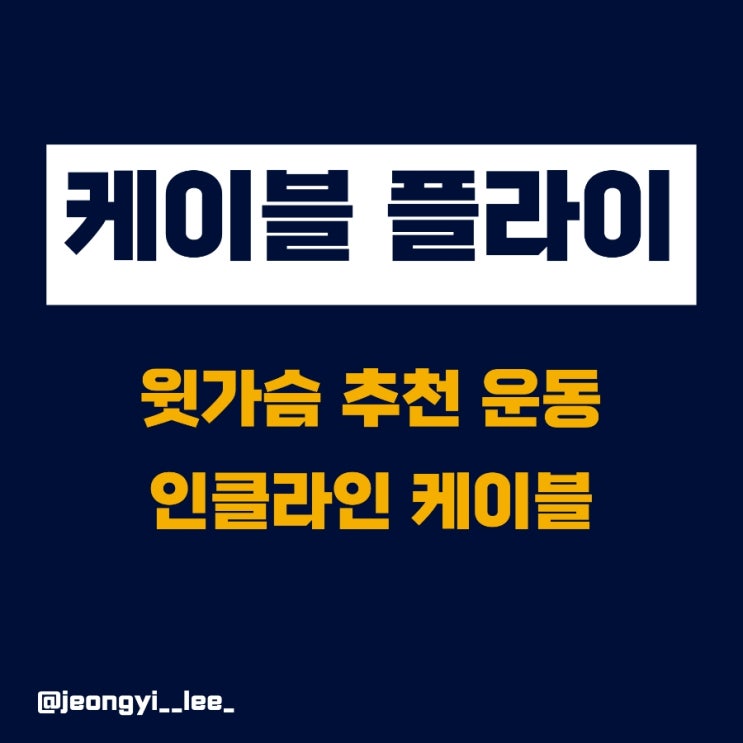  윗가슴 추천 운동 / 인클라인 케이블 플라이