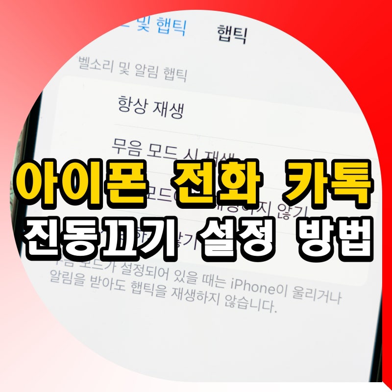 아이폰 전화 카톡 진동끄기 설정 방법