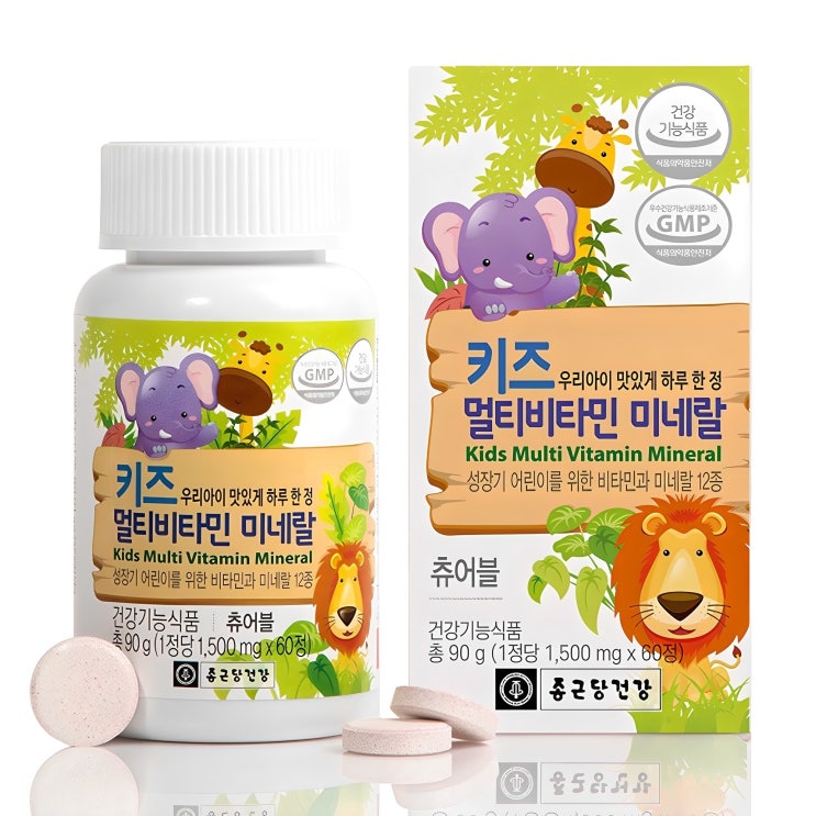  종근당건강 키즈 멀티비타민 미네랄, 60정, 1개