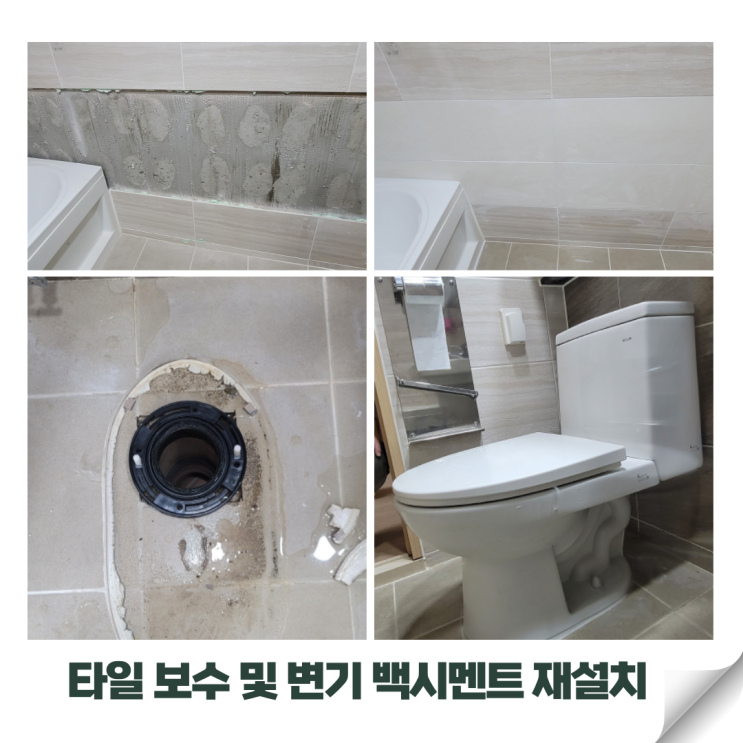  대구 동구 안심역 서원 프레시 빌 욕실 타일 들뜸과 변기 백시멘트 재설치 후기 새롭게 변신한 욕실!