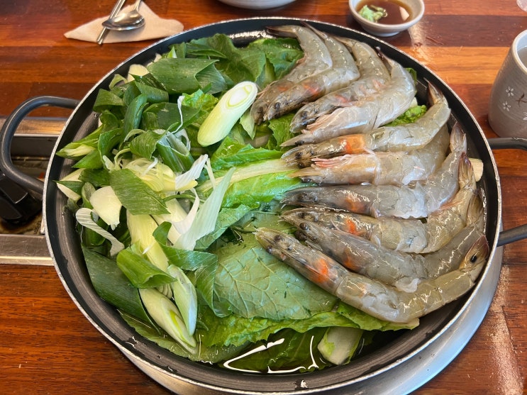  인천 송도 센트럴파크 맛집 우이며녹 왕새우 수제비 / 점심 식사