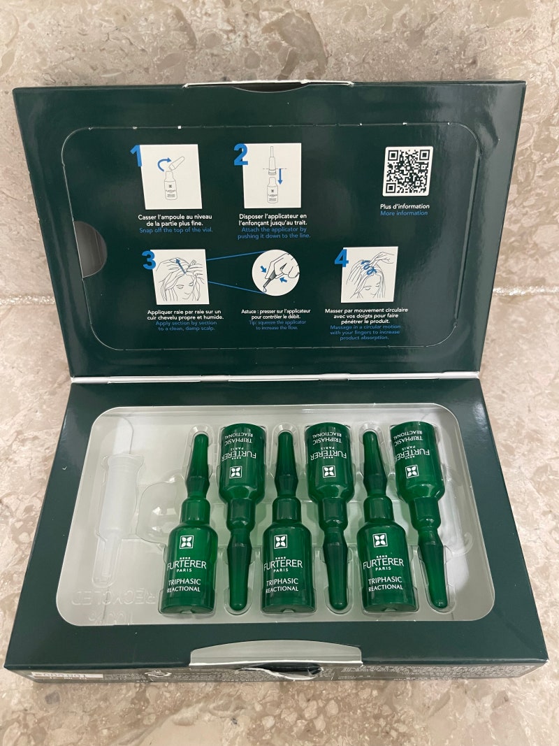 [엄마템]산후탈모관리하려고 산 르네휘테르 트리파직 SOS 앰플 사용 후기, 방법, 주의점까지(f....