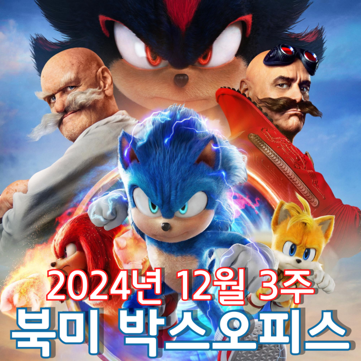  [12월 3주 북미 박스오피스] 소닉 더 헤지혹과 무파사의 맞대결