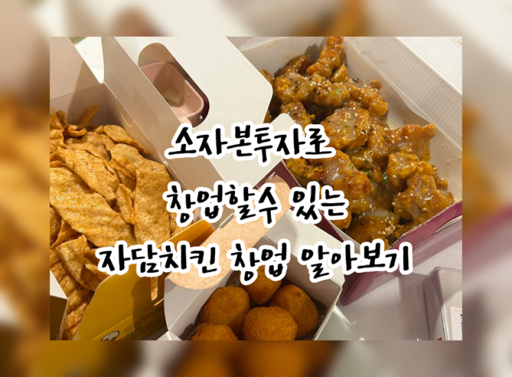  치킨집창업비용,소자본으로 창업할수있는 자담치킨:: 최대 2000만원 지원