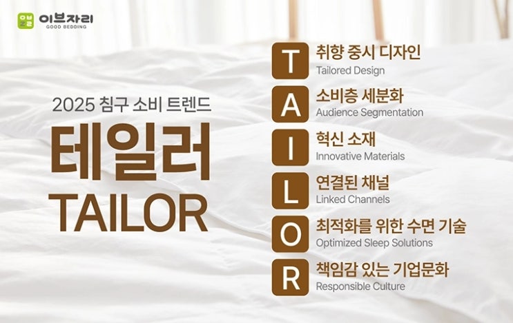  피플게이트 : 이브자리(EVEZARY), 2025년 침구 소비 트렌드는 ‘테일러 T.A.I.L.O.R’