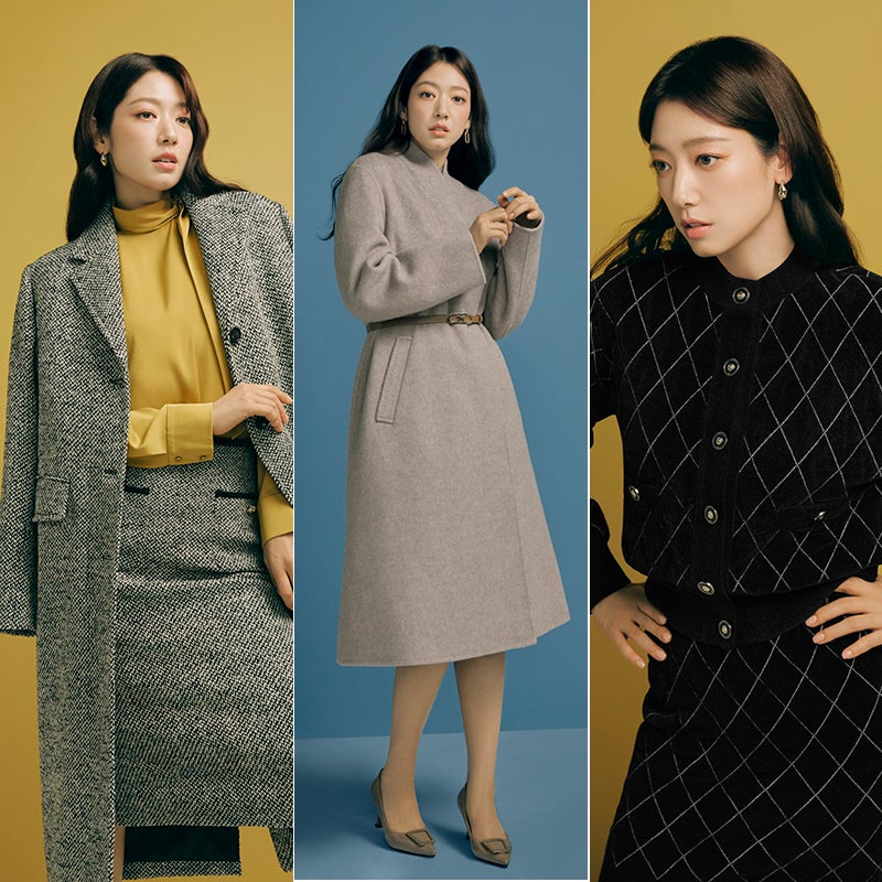박신혜 겨울 패션 화보 모조에스핀 여성 코트 트위드 자켓 셋업 하객룩 데이트룩 추천