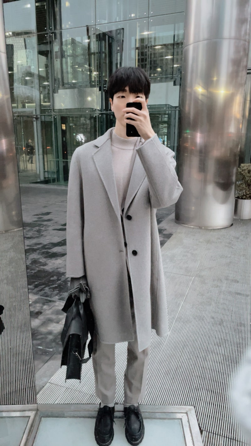 [데일리코디] 24/12/23 타임옴므 캐시미어 코트+셋업 레이어드