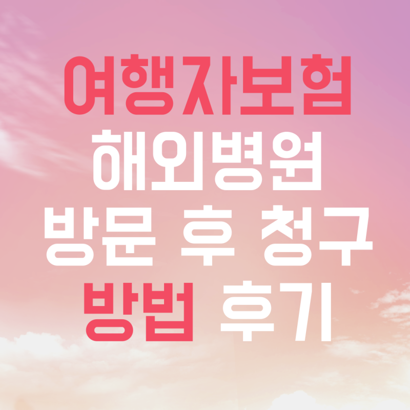 트래블로버 여행자보험 해외 병원 방문 청구 방법 후기