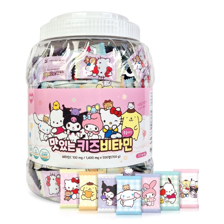  아텍스 산리오 캐릭터즈 맛있는 키즈 비타민 500정, 500정, 1개