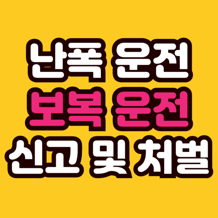  난폭운전, 보복운전 신고방법과 처벌 벌금 안내(사례)