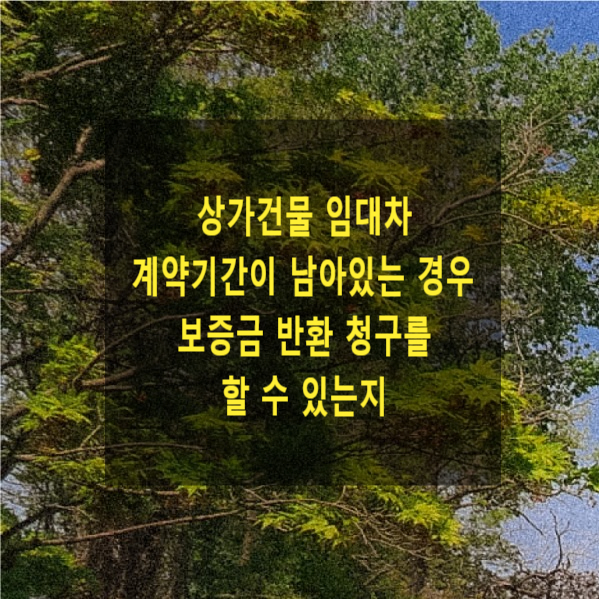  상가건물 임대차 계약기간이 남아있는 경우 보증금 반환 청구를 할 수 있는지