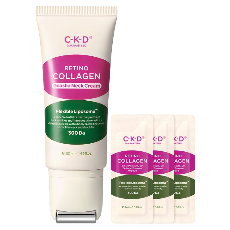  씨케이디 레티노콜라겐 저분자 300 괄사 목주름 크림 50ml + 콜라겐 앰플 1ml 3p 세트, 50ml, 1세트