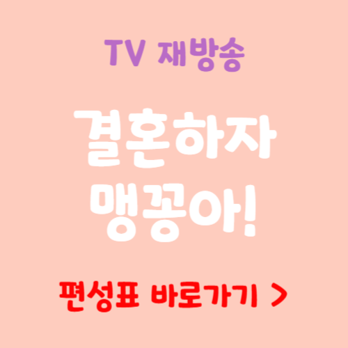  결혼하자맹꽁아! 편성표 바로가기(feat. 시청방법)