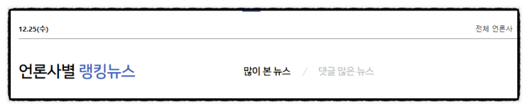 제목으로 간추린 새벽  언론 랭킹 모아 뉴스  24.12.25.WED
