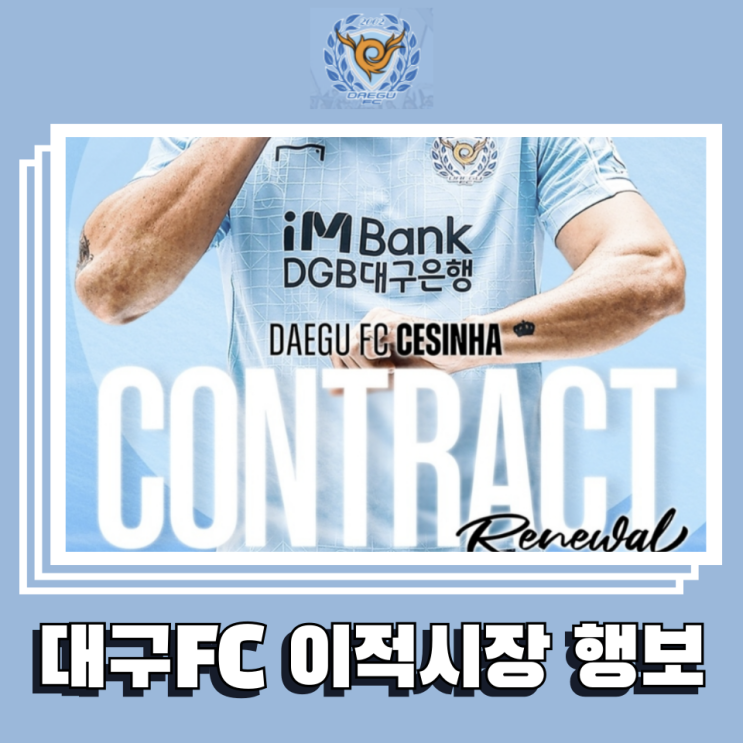 시즌 준비 대구<b>FC</b> 현재까지 이적시장 행보 (재계약,<b>영입</b>,루머)