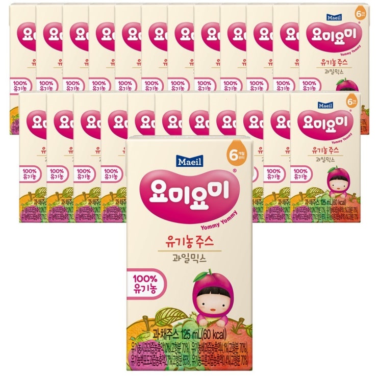  요미요미 유기농 주스 125ml, 125ml, 과일믹스, 24개