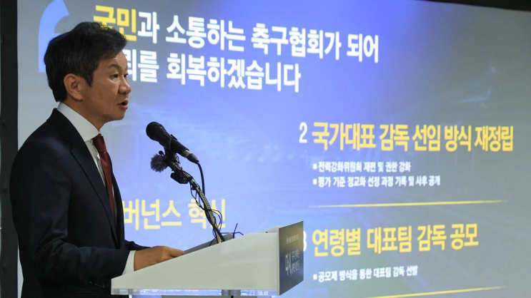 <b>정몽규</b> '2031 <b>아시안컵 유치</b>·감독 선임 방식 재정립... 