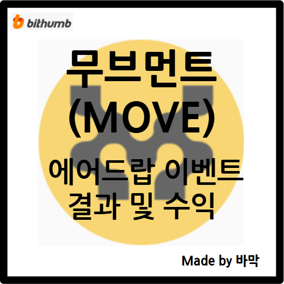  최초 동시상장 무브먼트 MOVE 에어드랍 이벤트 결과 및 수익