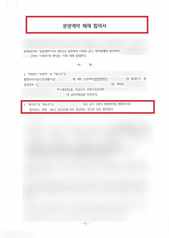  생활숙박시설 생숙 건축물분양법 위반 분양권 계약 합의해제 실제 성공사례 소개