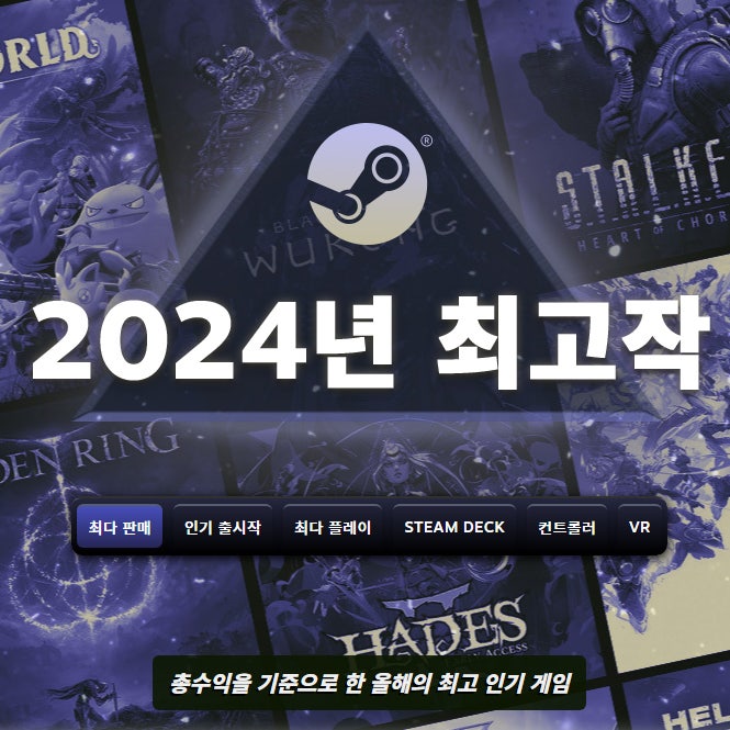  2024년의 스팀 최고작(최다판매, 스팀덱 최고 인기작 등)