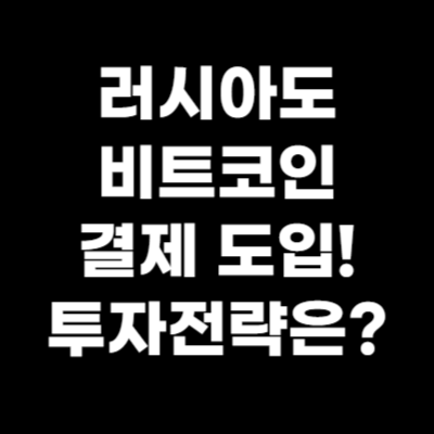  러시아도 비트코인 결제 도입, 2025년 투자 전략은?