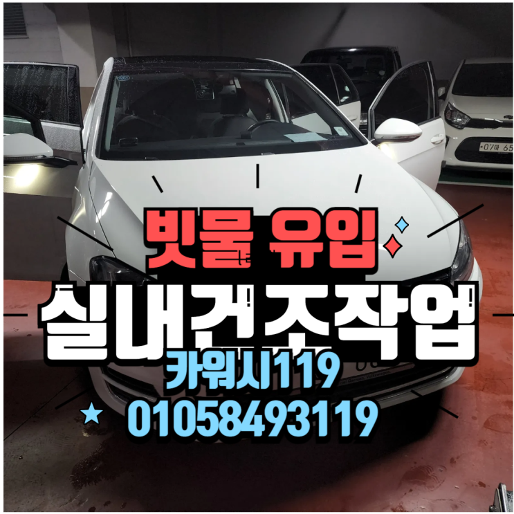  시흥출장세차 자동차 빗물유입 실내 곰팡이제거크리닝